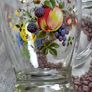 1950s Glass Juice Jug Large Vintage Pitcher with Fruit Floral Pattern no chips or cracks Image 5