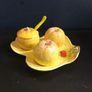 Superb Vintage Five Piece Fruit-Shaped Cruet Set with Yellow Plastic Spoon in Excellent Condition Image 2