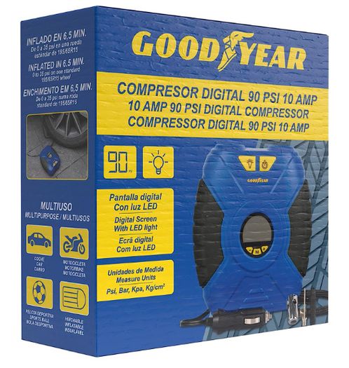 Goodyear 90 PSI 10 Amp Digital Compressor with 12V Connector