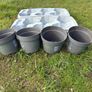 2 plastic trays and 4 plastic flower pots Image 2