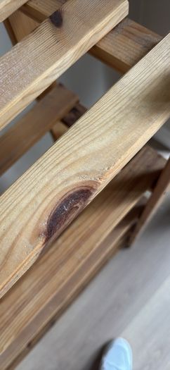 Wooden shoe shelf