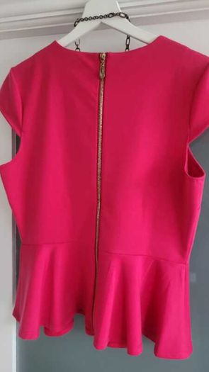 WD NY cerise peplum top Sz L (Fit 14-16UK) - Bnwt