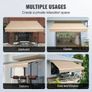 Retractable Awning, 12 x 10 ft Outdoor Patio Awning Retractable Sun Shade, Water-Resistant Polyester Patio Door Window Awning Sunshade Shelter with Crank Handle for Backyard, Balcony Image 2