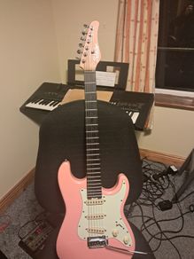 schecter nick johnston sss atomic pink