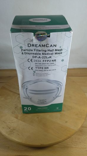 19 x DreamCan FFP2 NR Type IIR Face Masks Respirator Medical Grade DP-A-22L-K White