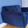 Navy velvet two seater sofa Image 2