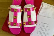Valentino Garavani Roman Stud Sandals Pink Size 41 NEW IN BOX