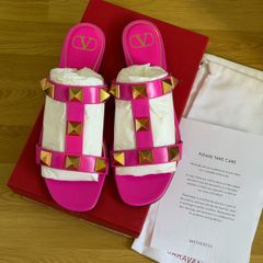 Valentino Garavani Roman Stud Sandals Pink Size 41 NEW IN BOX