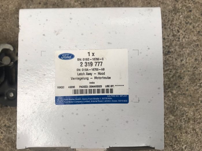 Ford Ka Bonnet Lock 2016/23