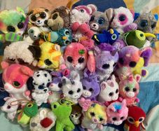 30 soft toys. Most of them Motsu beanie boos in different sizes