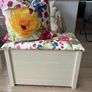 Wicker chair, cushion & matching storage chest Image 3