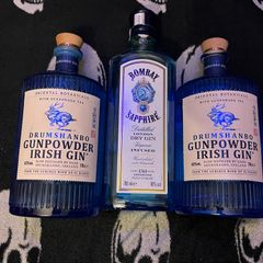 Drumshanbo Gunpowder Irish Gin Bombay sapphire teeling whiskey empty Bottle