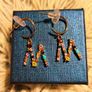 Initial M Monogram Crystal-Studded Rainbow Earrings Image 3