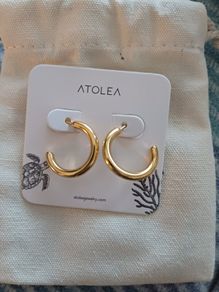 Atolea 18ct gold plated waterproof hoops