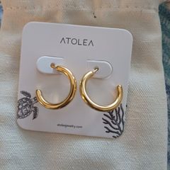 Atolea 18ct gold plated waterproof hoops