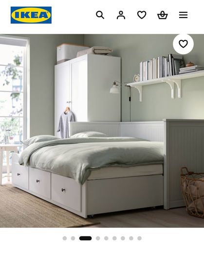 IKEA HEMNES Day-bed frame with 3 drawers (2 mattresses included)