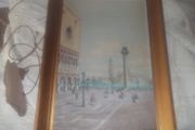 a antique  oil painting of st marks sq,venise signed antinotto