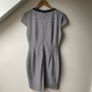 Tommy Hilfiger Textured Geometric Sheath Dress Navy White Short Sleeve Image 6
