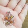 Amber Sterling Silver Clover Image 3