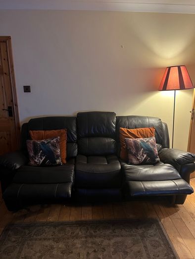 Leather recliner couch