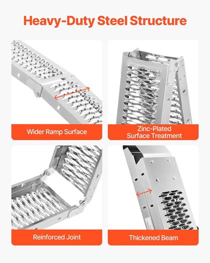 Heavy Duty Steel Ramps Fit for ATV, UTV, Motorcycle, Electric Bicycle, etc