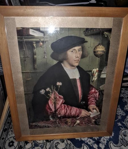 Large picture in wooden frame