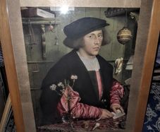 Large picture in wooden frame