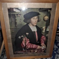 Large picture in wooden frame