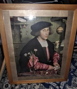 Large picture in wooden frame