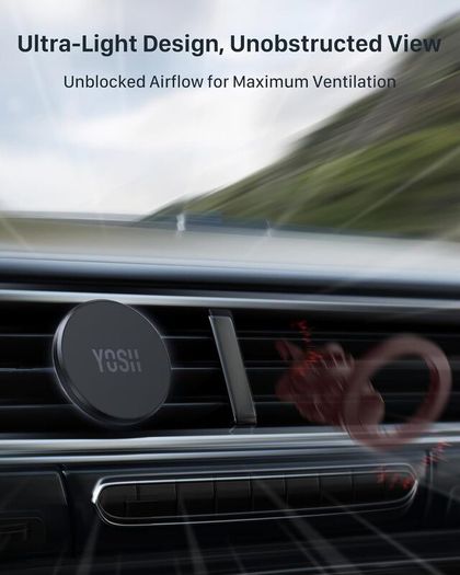 MagSafe Car Mount, Magnetic Phone Holder for Car Vent, [1s Installation & Full Rubber Protection], N55 Magnets for iPhone 17/16/15/14/13/12, Fits MagSafe Cases, No Metal Plate Needed