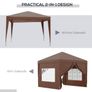 10x10ft Popup Gazebo Marquee Party Tent Pavilion Coffee with 4 Sides Image 4