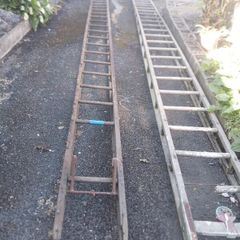 beautiful set of antique fire engine ladders circa1940s