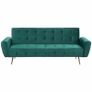 Luxury Velvet Sofa Bed with Golden Legs green Image 3