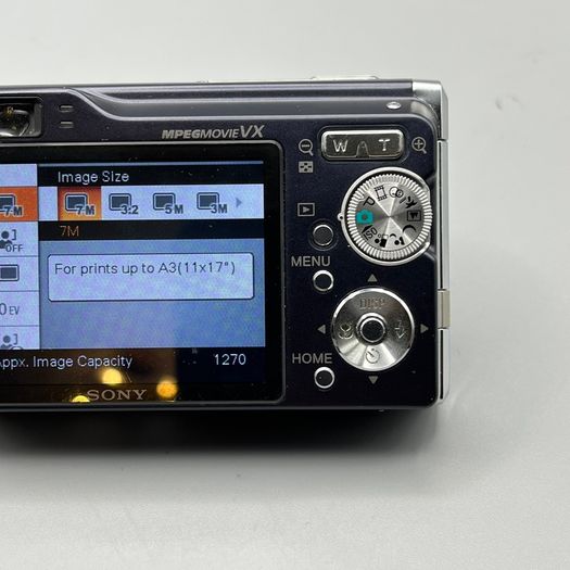 Sony Cybershot DSC-W85 7.2MP Digital Camera - Black - Full Kit - Tested