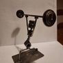 Metal Art Sculpture Weight Lifter.Nuts and Bolts Rods Washers Welded Image 4