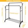NEW Metal Double Clothes Garment Rail Image 2