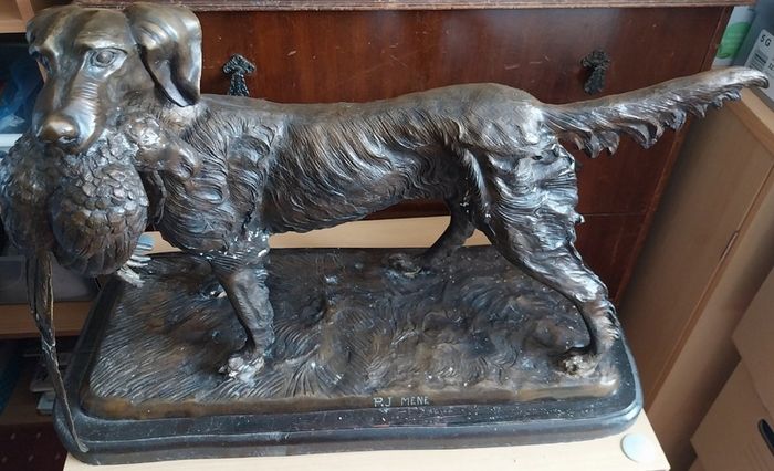 REDUCED - PJ Mene Reproduction of hunting dog with Bird