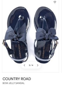 Country Road Navy Bow Jelly girls sandals with bow EUR 18/UK 2 EUC