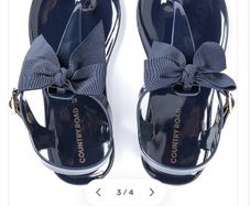 Country Road Navy Bow Jelly girls sandals with bow EUR 18/UK 2 EUC