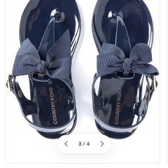 Country Road Navy Bow Jelly girls sandals with bow EUR 18/UK 2 EUC