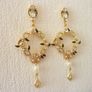 Vintage Style Faux Pearl Boho Chic Drop Gold Earrings Image 4