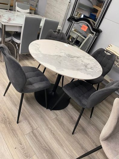 Rectangle or Round Dining Table With 4 Chairs