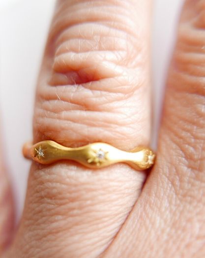 Vintage Sterling Silver 925 - 18KT Gold Plated Laura CZ Ring 2,67g size S
