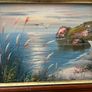 Vintage Oil painting coastal seascape Image 3