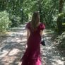 Sheath/Column V-Neck Short Sleeve Asymmetric Chiffon Bridesmaid Dresses Image 2