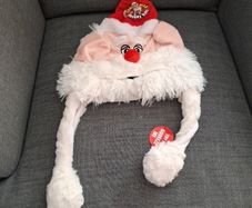 Christmas novelty santa hat.