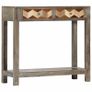 Console Table Grey 86x30x76 cm Solid Mango Wood Image 5