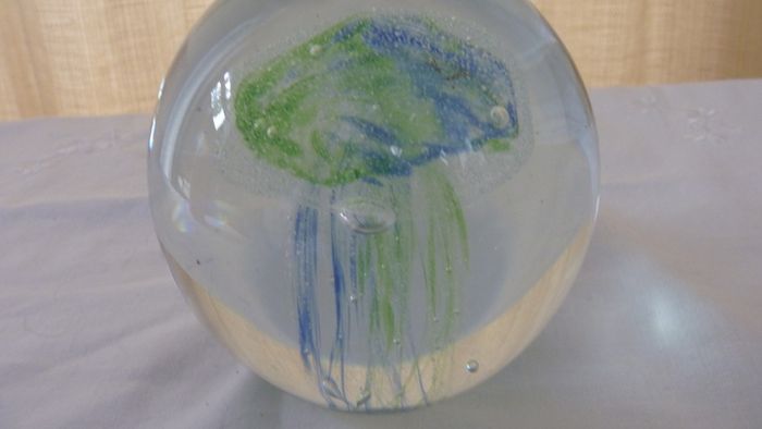 Glass Jellyfish Paperweight