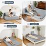 4-in-1 Folding Sofa Bed Double, Fold Out Sofa Couch with Velvet Cover & 2 Cushions, Floor Mattress Lounger for Living Room, Comfy Foldable Sofa Chair Bed, Removable Cover, Washable(135 190CM) Image 7