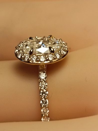 14ct Yellow Gold Petite Lab Grown Diamond Solitaire Ring with Accents